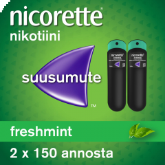 NICORETTE FRESHMINT 1 mg/annos sumute suuonteloon 2x150 annosta
