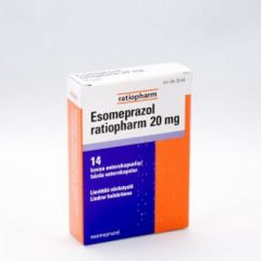 ESOMEPRAZOL RATIOPHARM 20 mg enterokaps, kova 14 fol