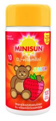 Minisun D-vitamiini Mansikka-Nalle jr.10 mikrog 100 tabl